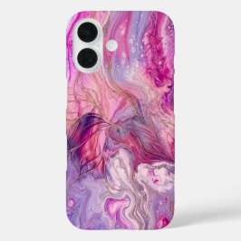 Elegant Pink & Purple Alcohol Ink Gold Glitter Cas