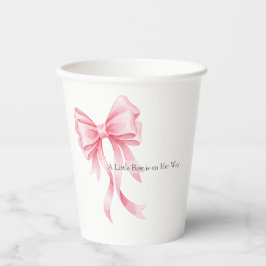 Elegant Pink Watercolor Bow Baby Shower