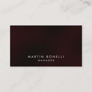 Elegant Professional Dark Red Plain Cartão de visi