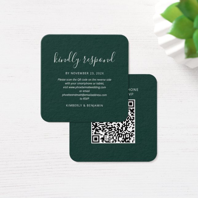 Elegant QR Code Wedding RSVP Card (Mesa)