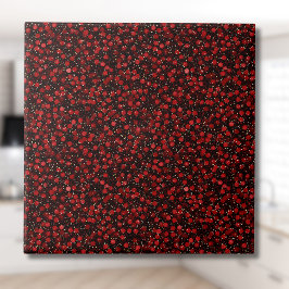 Elegant Red Confetti on Black Glitter Style
