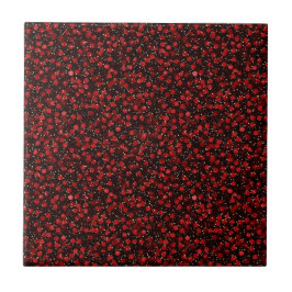 Elegant Red Confetti on Black Glitter Style