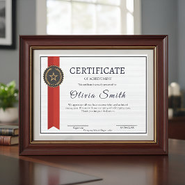  Elegant Red & Gold Achievement Award for Staff