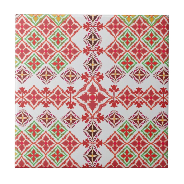 Elegant Red Mandala Geometric Bedroom & Home Texti (Frente)