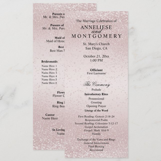 Elegant Rose Glitter - Programa (Frente/Verso)