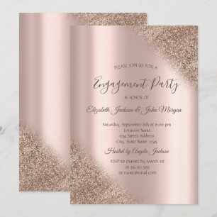 Elegant Rose Gold Glitter Ombre Convite de Noivado