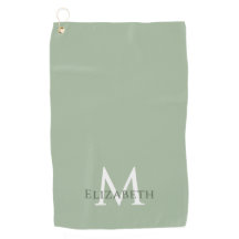 Elegant Sage Green Monogram Name Initial Custom
