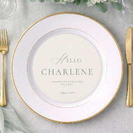 Elegant Sage Green Round Wedding Menu