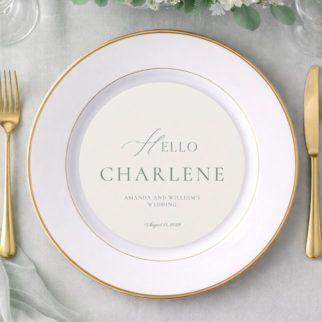 Elegant Sage Green Round Wedding Menu (Criador carregado)
