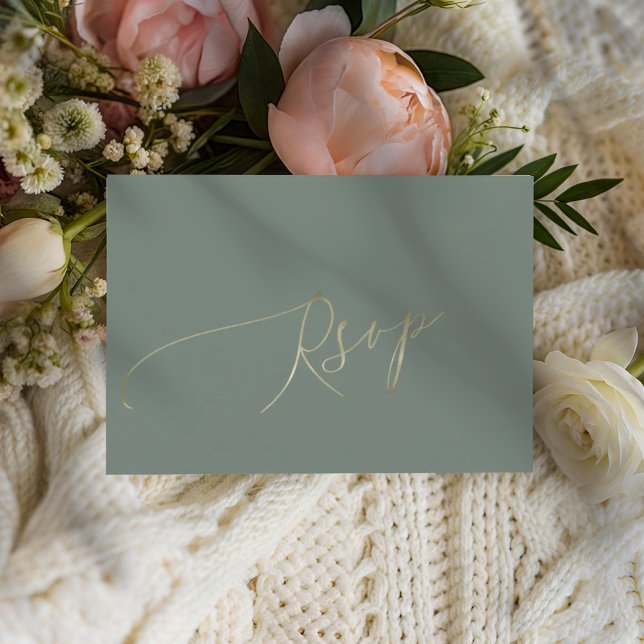 Elegant Sage Green Wedding RSVP (Criador carregado)