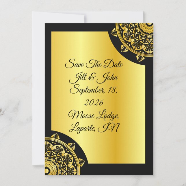 Elegant Save the Date Card, Wedding Announcement (Frente)