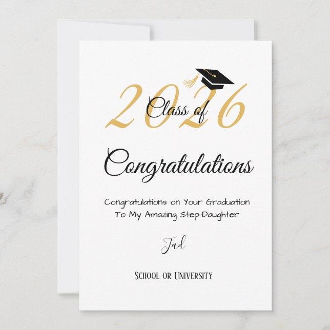 Elegant Script Confetti Graduation Party Invit (Frente)