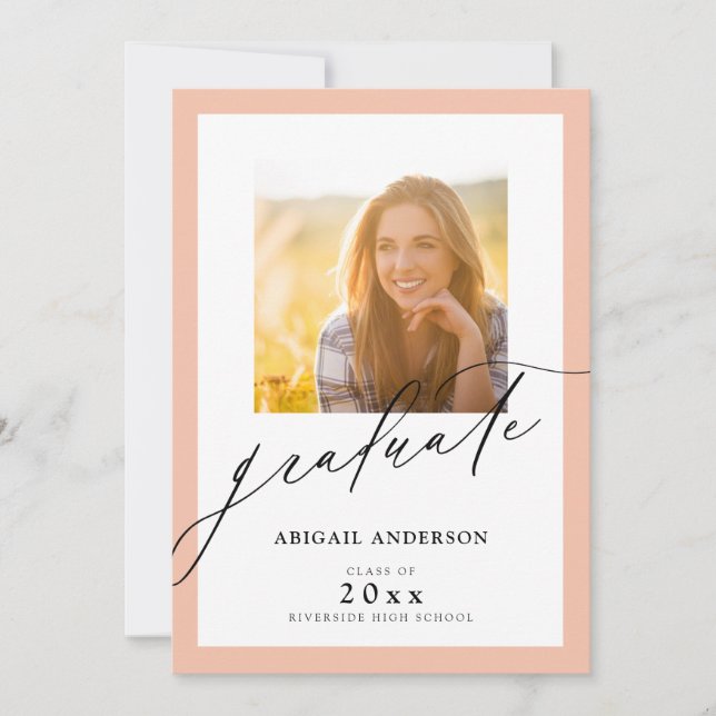 Elegant Script Moderno 2 Foto Graduação (Frente)