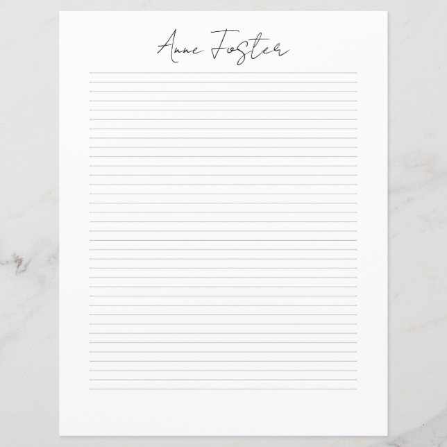 Elegant Script Monogram Personalized Stationery (Frente)