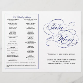Elegant Script Wedding Program - Marinho