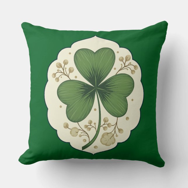 Elegant Shamrock St Patrick’s Day - almofada (Frente)