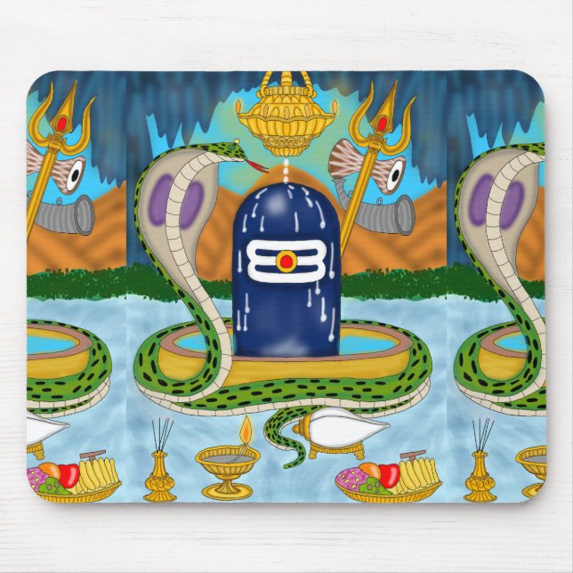 Elegant Shivlingam Mouse Pad for Spiritual Vibes (Frente)