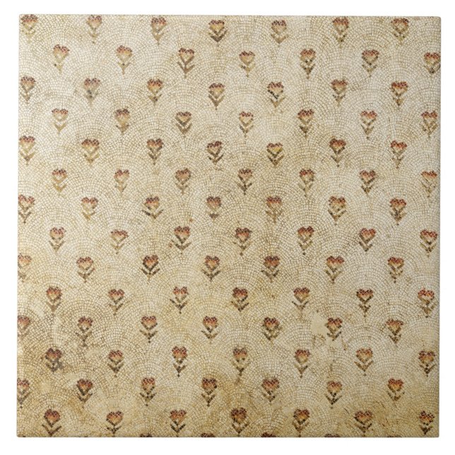 ELEGANT SIMPLE BYZANTINE MOSAIC FLOWERS Antique  (Frente)