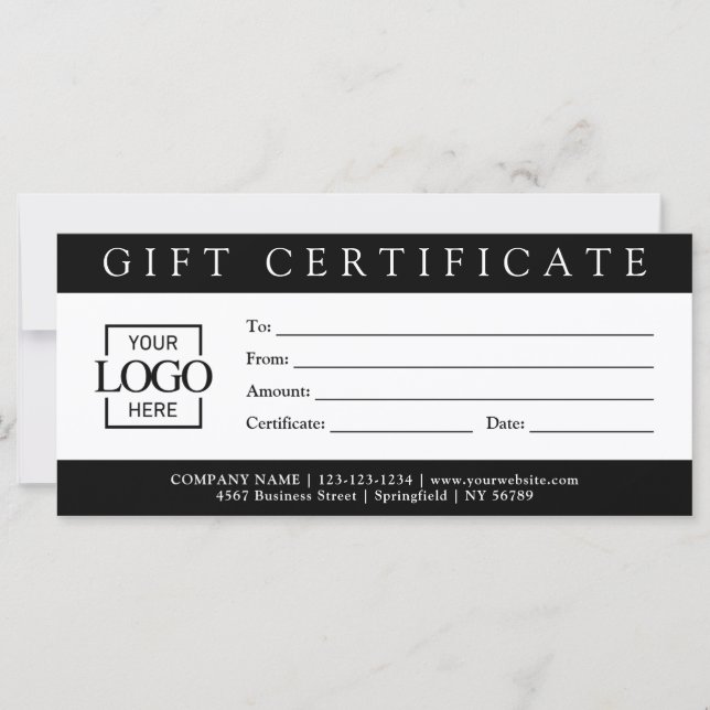 Elegant Simple Custom Business Gift Certificate wi (Frente)
