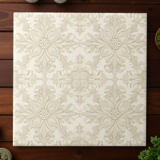 Elegant Simple Soft Beige Damask