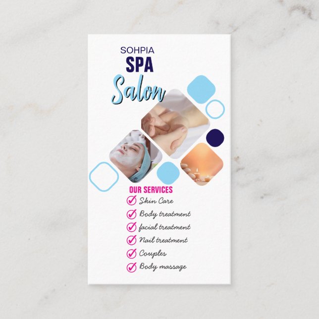 Elegant Spa Services Cartão de visita | Logotipo p (Frente)