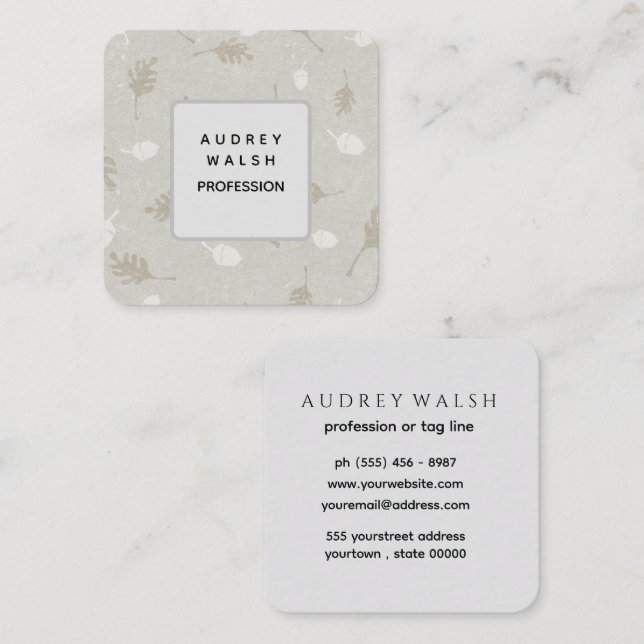 Elegant Square Cartão de visita Design empreendedo (Frente/Verso)