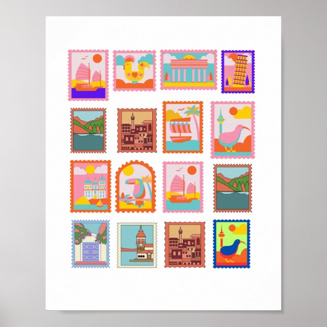 ELEGANT STAMPS ART Poster (Frente)