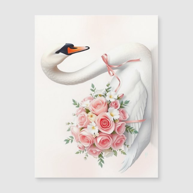 Elegant Swan with Roses (Frente)