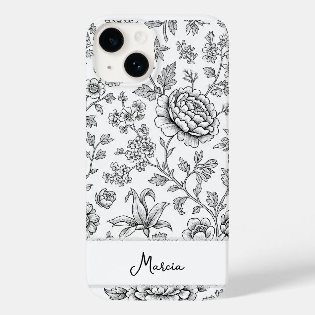 Elegant Tasteful Personalized Floral Drawing (Verso)