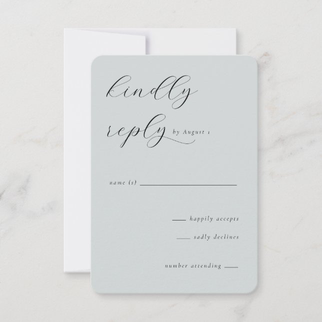 Elegant Teal RSVP Card (Frente)