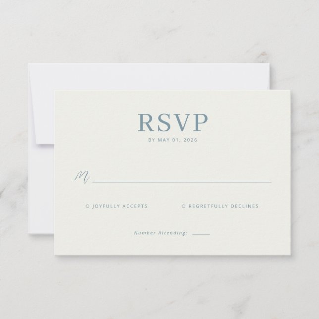 Elegant Teal RSVP Card (Frente)