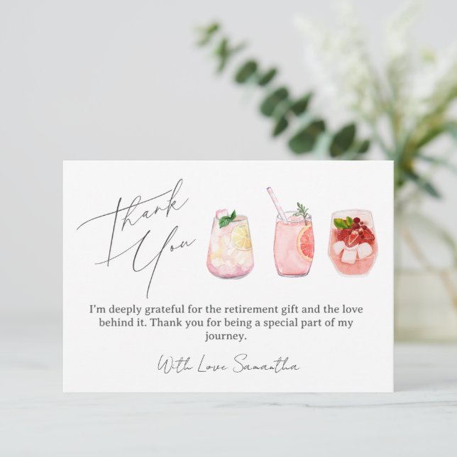 Elegant Thank You Card For Retirement Gifts (Em pé/Frente)