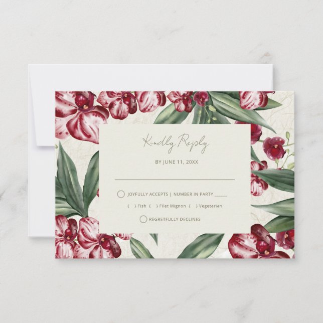 Elegant Tropical Island Beach Wedding RSVP (Frente)