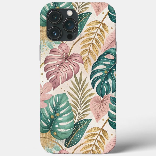 Elegant Tropical Monsteras Boho (Verso)