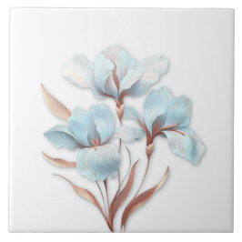 Elegant Turquoise Rose Gold Stylized Lilies