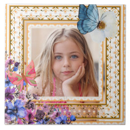 Elegant Vintage Gold Frame Mosaic Photo Keepsake T