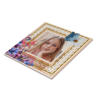 Elegant Vintage Gold Frame Mosaic Photo Keepsake T