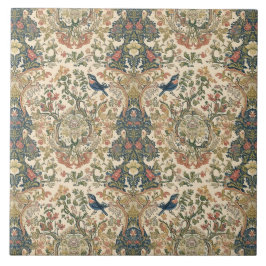 Elegant Vintage Nouveau Floral Birds