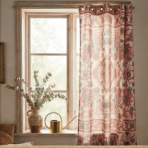 Elegant Vintage Persian Floral Warm Terra-Cotta