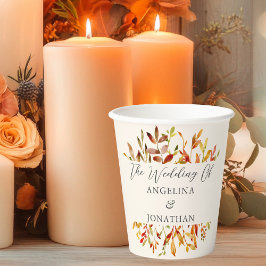 Elegant Watercolor Autumn Leaves Custom Wedding