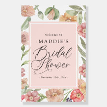 Elegant Watercolor Floral Bridal Shower Welcome