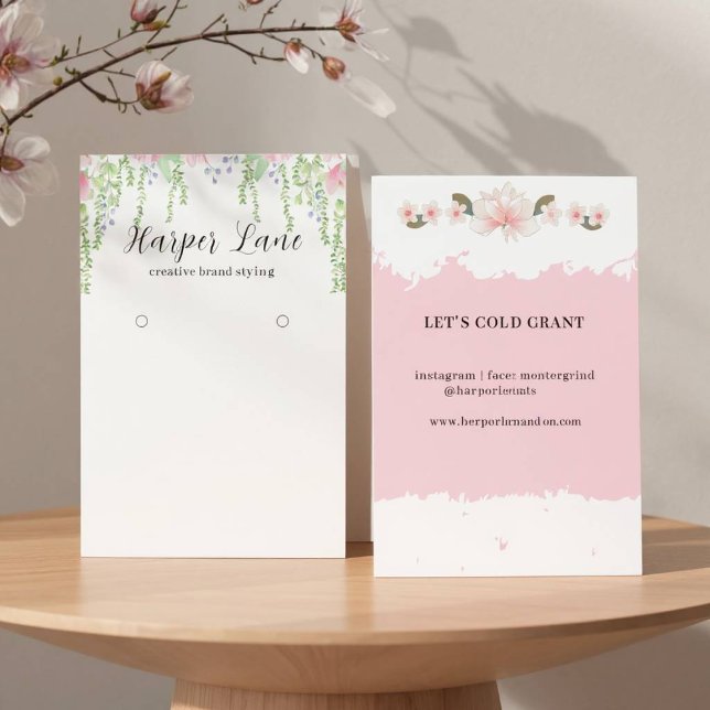 Elegant Watercolor Floral Custom Earration (Floral Custom Earring Display)