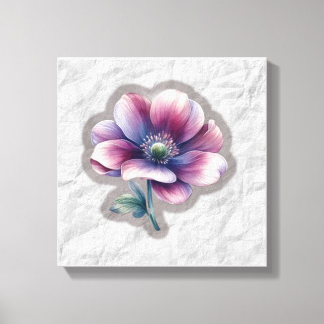 Elegant Watercolor Flower Canvas Art (Frente)