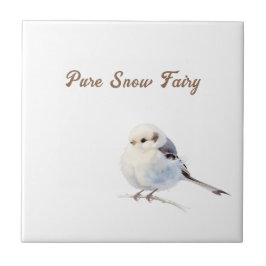 Elegant Watercolor Long-Tailed Tit Pure Snow Fairy