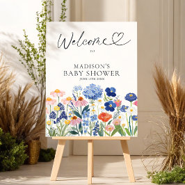 Elegant Watercolor Wildflower Baby Shower Welcome 