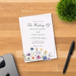 Elegant Watercolor Wildflower Spring Wedding