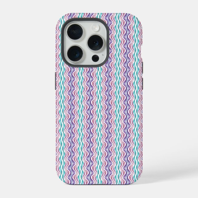 Elegant Wavy Abstract Pattern iPhone Case (Verso)