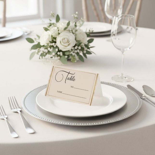 Elegant Wedding Minimalist Gold Frame Table Number (Criador carregado)