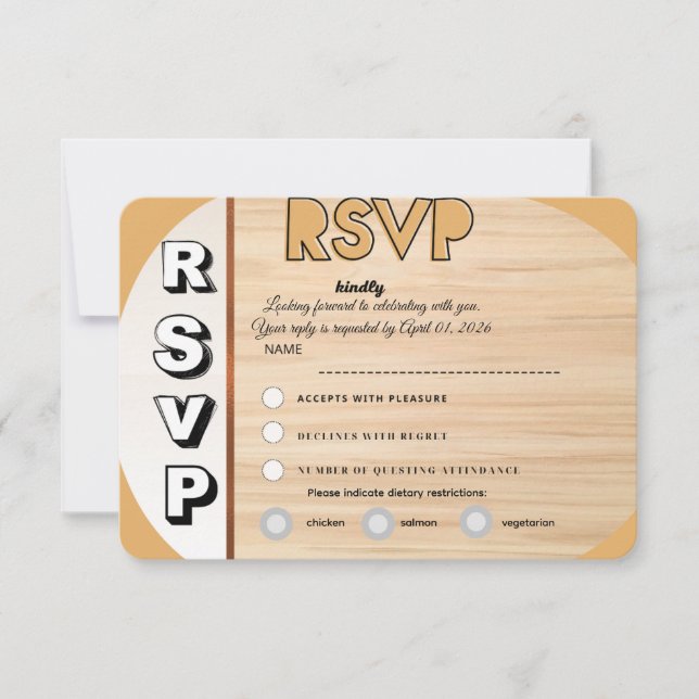 Elegant Wedding RSVP Card | Customizable Reply  (Frente)