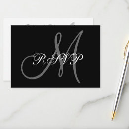 Elegant Wedding RSVP Card with Monogram